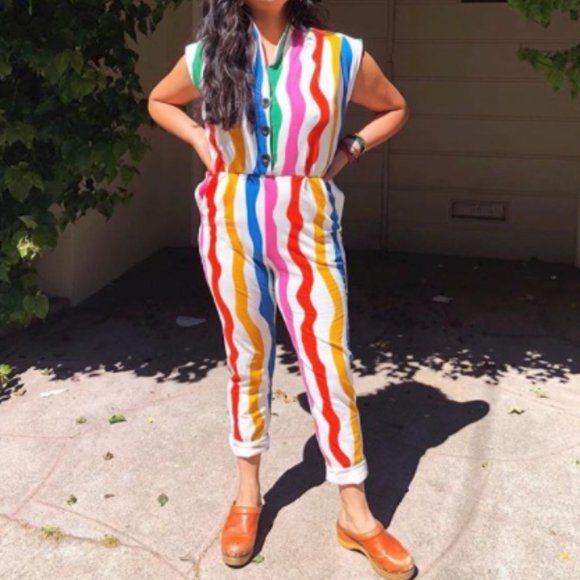 Nooworks Pants - NOOWORKS Magic Suit Salvation Stripe Jumpsuit